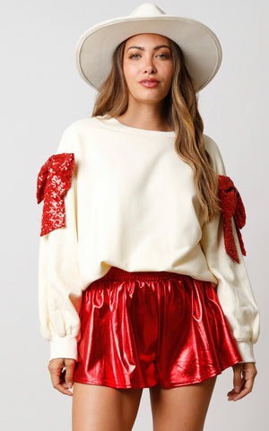 Sequin Bow Sweatshirt