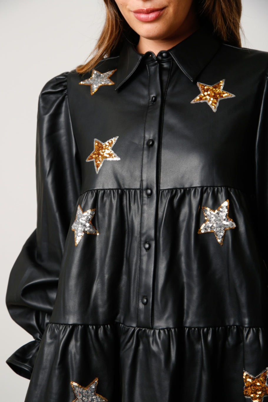 leather star dress Area Stars Zera Faux Leather Dress