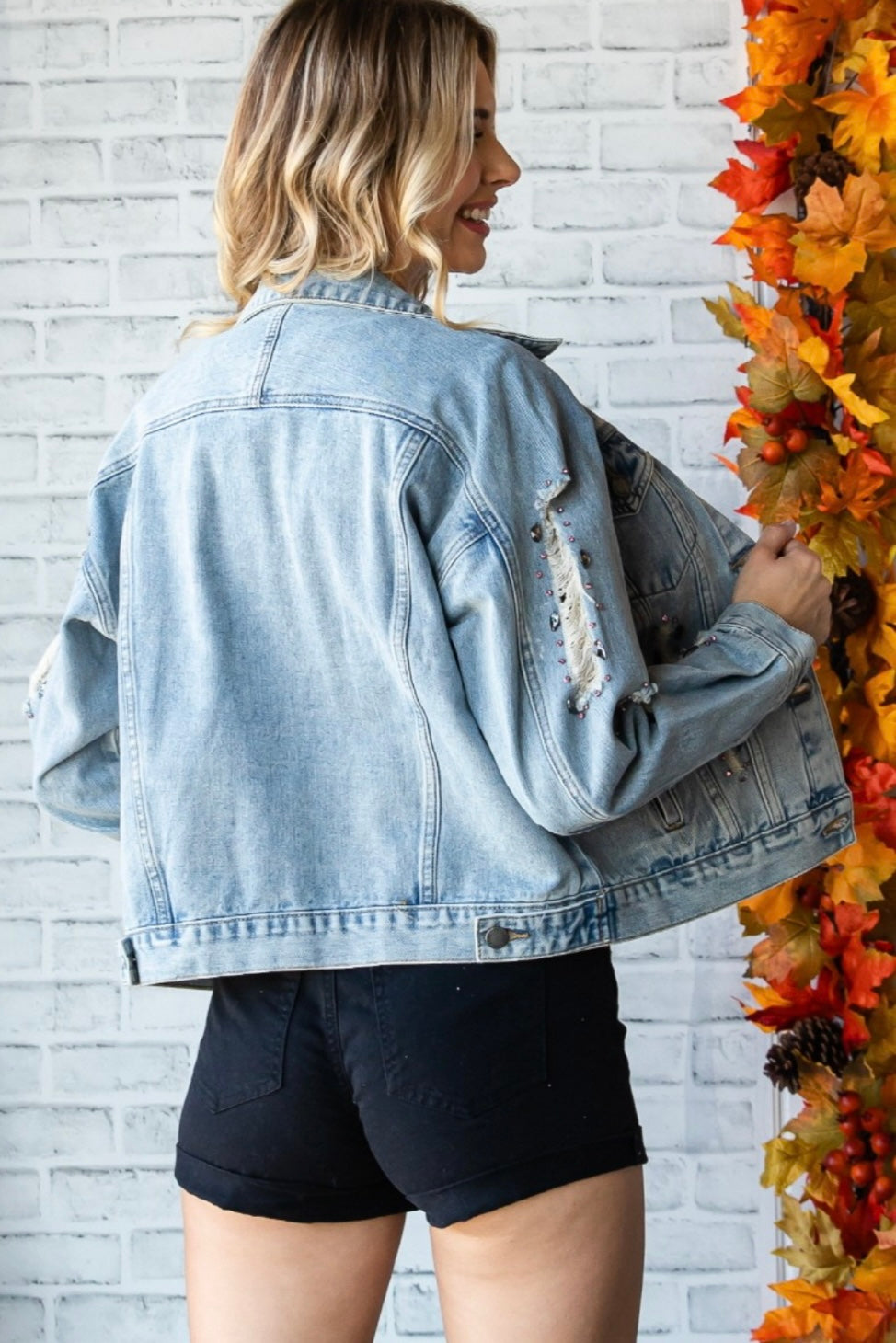 Rhinestone Distress Jacket