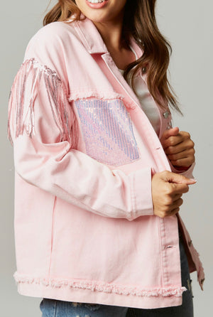 Pink Fringe Jacket