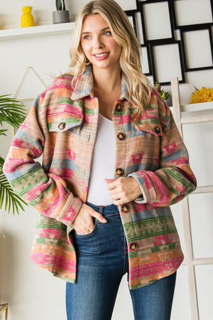 Aztec Print Shacket