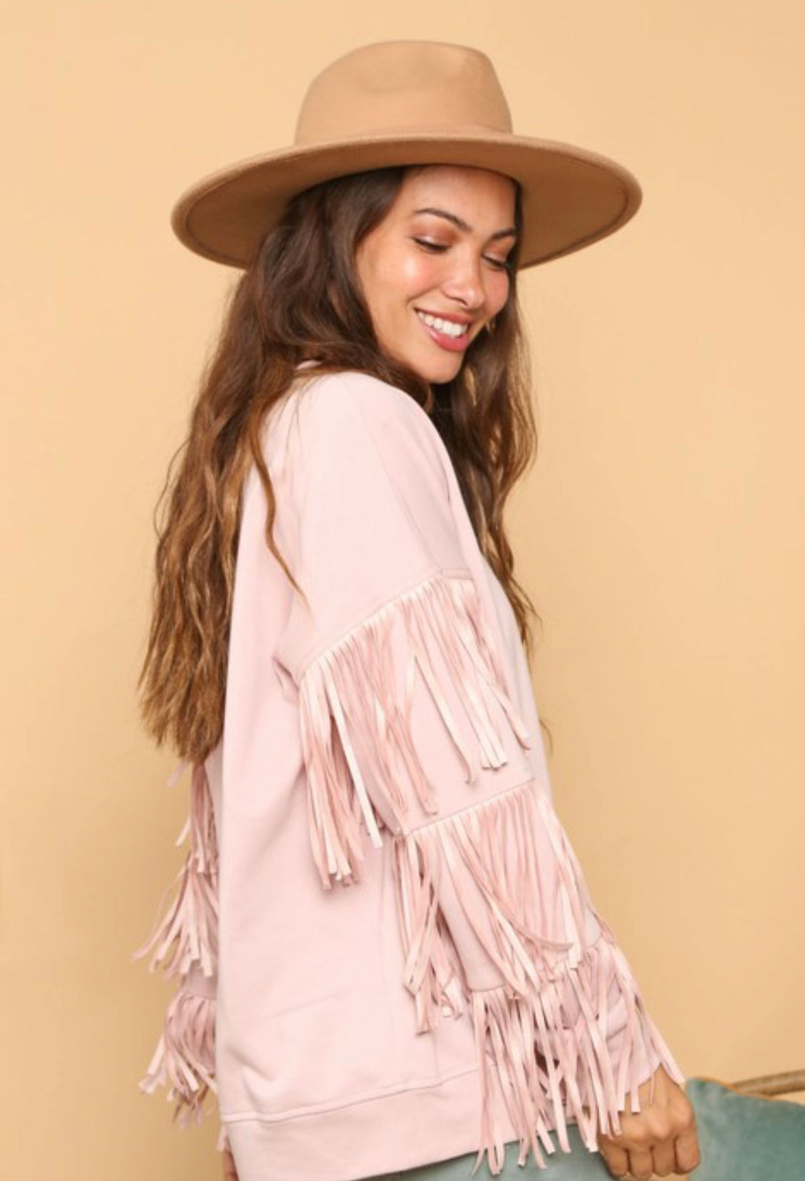 Pink Fringe Sweatshirt