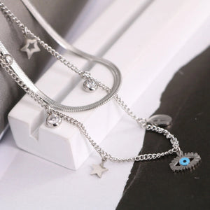 Silver Evil Eye Necklace