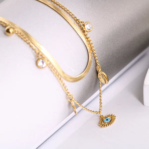 Gold Evil Eye Necklace