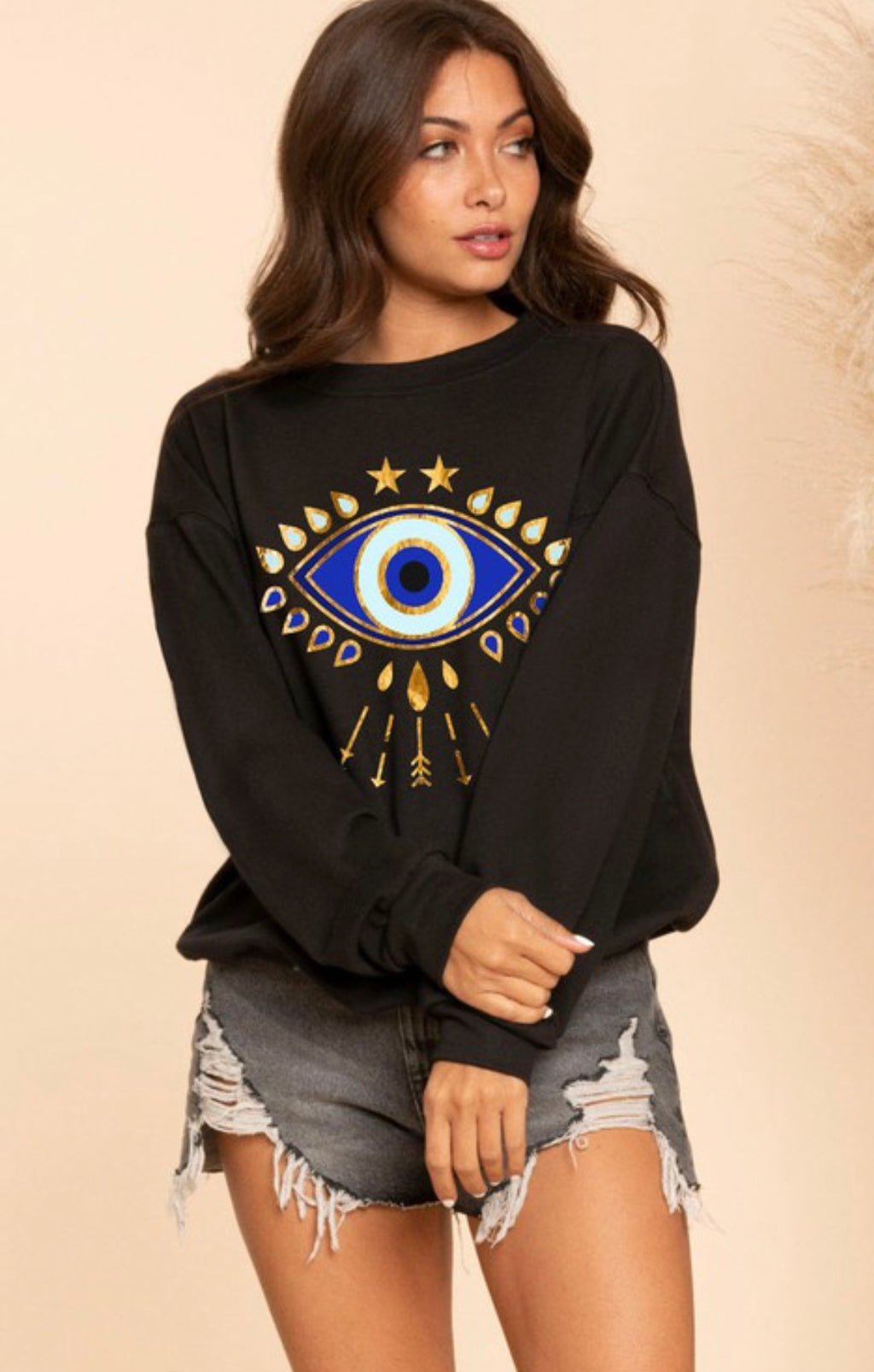 Black Evil Eye Sweater