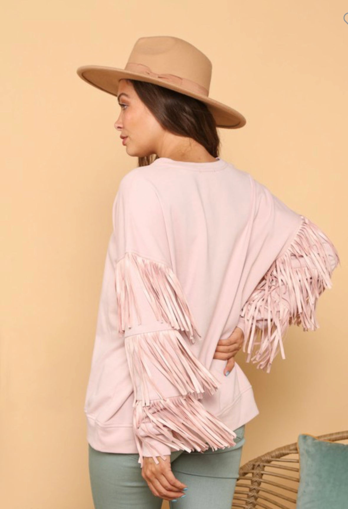 Pink Fringe Sweatshirt